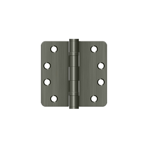 4" Height X 1/4" Radius Commercial Ball Bearing Mortise Hinge Radius Corner Antique Nickel Pair