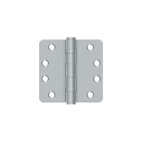 4" Height X 1/4" Radius Commercial Ball Bearing Mortise Hinge Radius Corner Brushed Chrome Pair