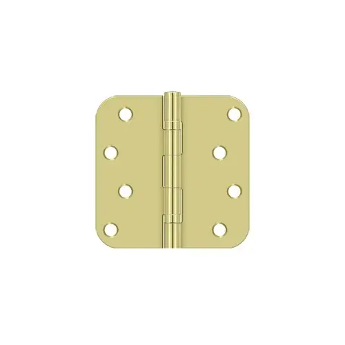 4" x 4" x 5/8" Radius Hinge, Ball Bearings in Polished Brass Pair