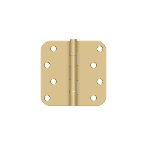 4" x 4" x 5/8" Radius Hinge, Ball Bearings in Brushed Brass Pair