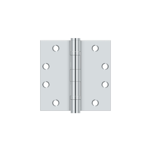 4-1/2" x 4-1/2" Square Hinge, HD, Ball Bearings in Polished Chrome Pair