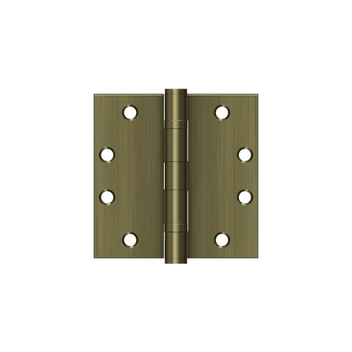 4-1/2" x 4-1/2" Square Hinge, HD, Ball Bearings in Antique Brass Pair