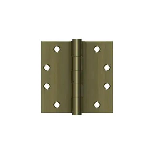 4-1/2" x 4-1/2" Square Hinges, HD in Antique Brass Pair