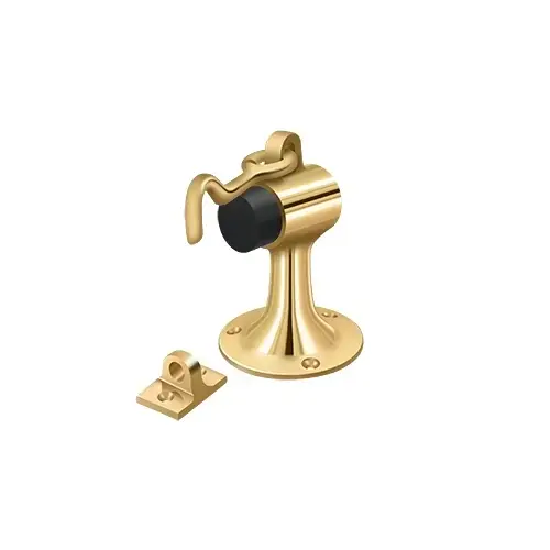 3-3/4" Height x 2-1/2" Diameter Floor Mounted Bumper With Holder Lifetime Polished Brass