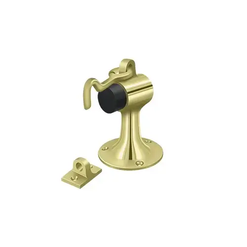 3-3/4" Height x 2-1/2" Diameter Floor Mounted Bumper With Holder Polished Brass