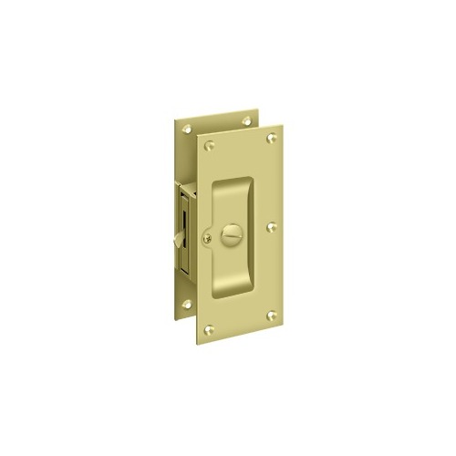 6" Height Decorative Sliding Door Pocket Lock Privacy Polished Brass