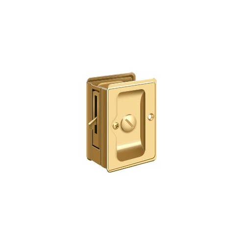 HD Pocket Lock, Adjustable, 3-1/4" x 2-1/4" Privacy in PVD Polished Brass