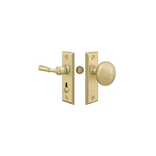 Deltana SDLS480U3-UNL Storm Door Latch, Rectangular, Tubular Lock in Unlacquered Brass