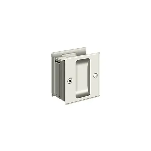 Pocket Lock, 2-1/2" x 2-3/4" Passage in Polished Nickel