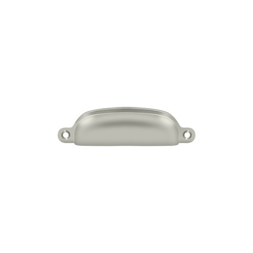 3-5/8" Center to Center Exposed Shell Cabinet Pull Satin Nickel