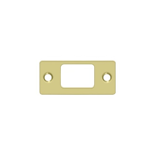 Strike Plate; Deadbolt; 2-3/4" x 1-1/4"; Bright Brass Finish