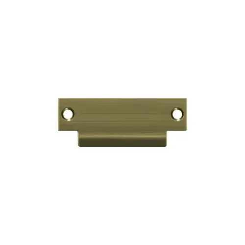 4-1/8" Center To Center ANSI Curved Lip T-Strike Plate Without Latch Hole Antique Brass - pack of 10