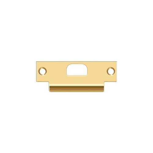 4-1/8" Center To Center ANSI Curved Lip T-Strike Plate With Latch Hole Lifetime Polished Brass - pack of 10