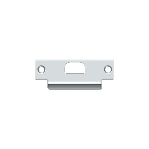 4-1/8" Center To Center ANSI Curved Lip T-Strike Plate With Latch Hole Chrome - pack of 10