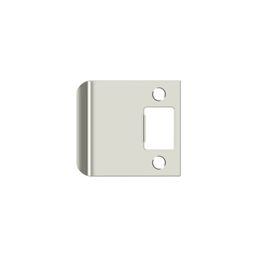 Extended Lip Strike Plate, 2 1/4" x 2-1/2" in Polished Nickel