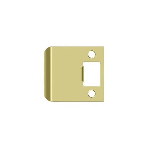 Extended Lip Strike Plate, 2 1/4" x 2-1/2" in Polished Brass