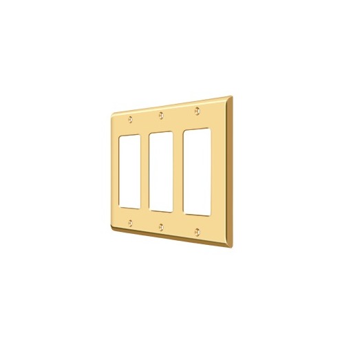 Deltana SWP4740CR003 Switch Plate Cover 3 Rocker Lifetime Polished Brass