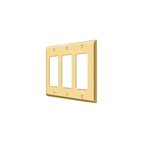 Deltana SWP4740CR003 Switch Plate, Triple Rocker in PVD Polished Brass