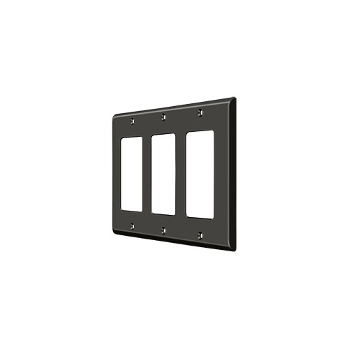 Deltana SWP4740U10B Switch Plate Cover 3 Rocker Oil Rubbed Bronze