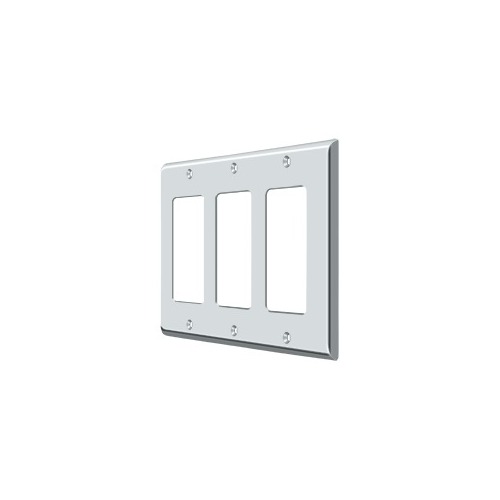 Deltana SWP4740U26 Switch Plate Cover 3 Rocker Polished Chrome