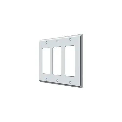 Deltana SWP4740U26 Switch Plate, Triple Rocker in Polished Chrome