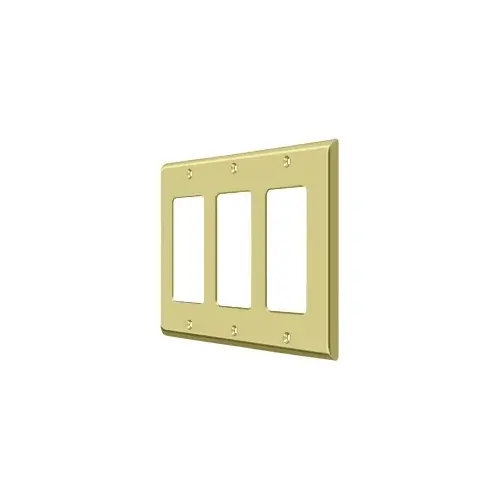Deltana SWP4740U3 Switch Plate, Triple Rocker in Polished Brass