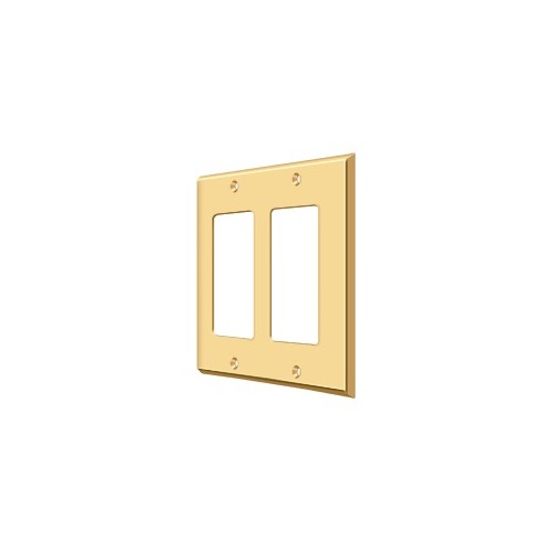 Deltana SWP4741CR003 Switch Plate Cover 2 Rocker Lifetime Polished Brass