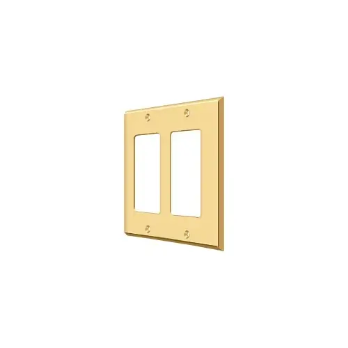 Switch Plate Cover 2 Rocker Lifetime Polished Brass