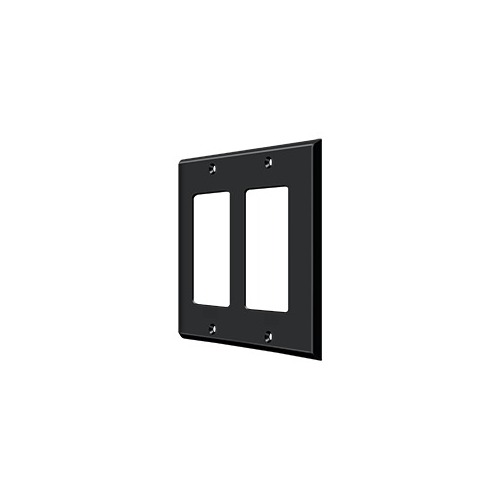 Deltana SWP4741U19 Switch Plate, Double Rocker in Paint Black