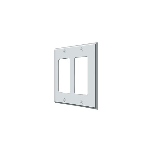 Switch Plate Cover 2 Rocker Polished Chrome