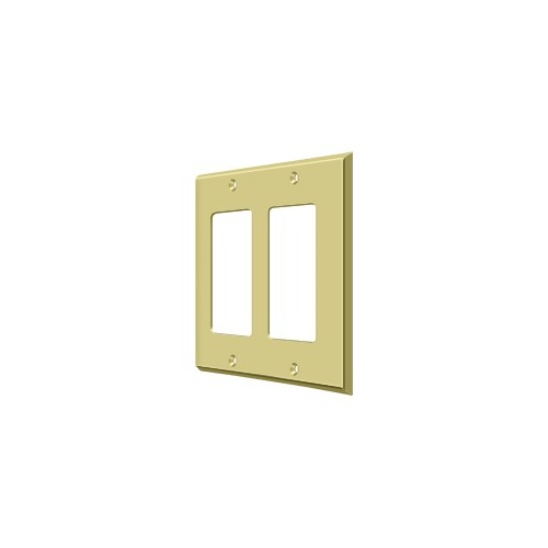 Deltana SWP4741U3 Switch Plate Cover 2 Rocker Polished Brass