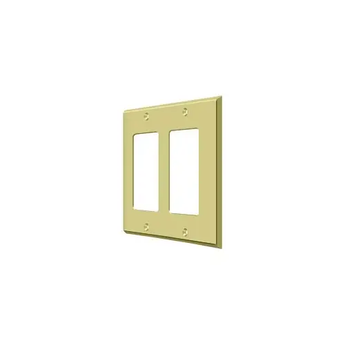 Switch Plate Cover 2 Rocker Polished Brass