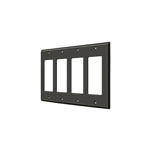 Switch Plate; Quadruple Rocker; Oil Rubbed Bronze Finish