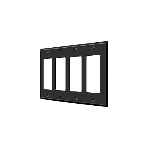 Switch Plate, Quadruple Rocker in Paint Black