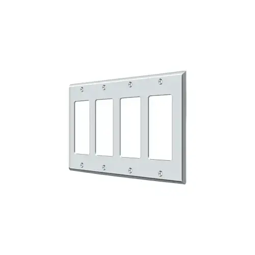 Deltana SWP4744U26 Switch Plate, Quadruple Rocker in Polished Chrome