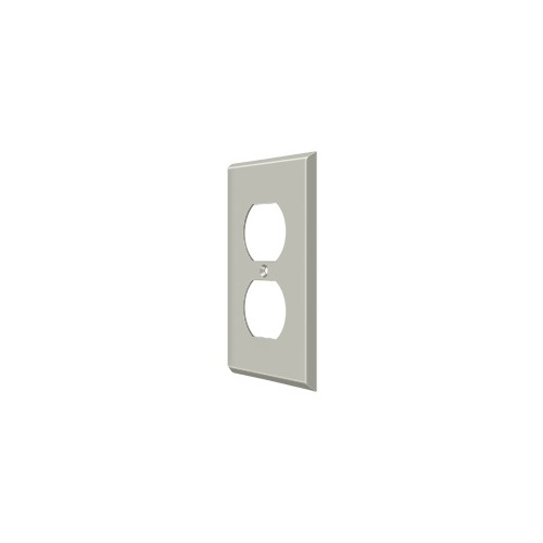 Deltana SWP4752U15 Switch Plate Cover 2 Receptacle Satin Nickel