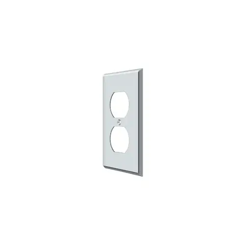 Switch Plate Cover 2 Receptacle Polished Chrome