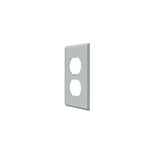 Switch Plate; Double Outlet; Satin Chrome Finish