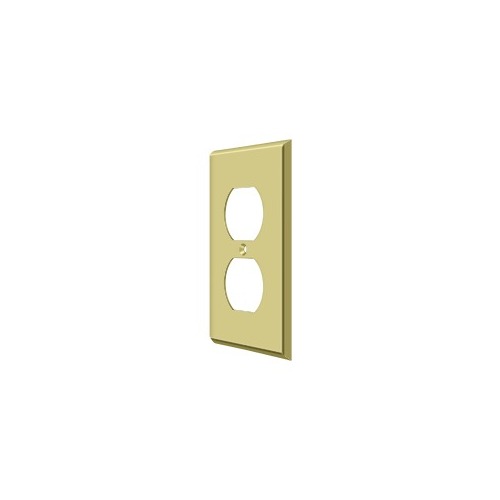 Deltana SWP4752U3 Switch Plate Cover 2 Receptacle Polished Brass