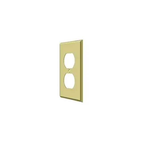 Deltana SWP4752U3 Switch Plate, Double Outlet in Polished Brass