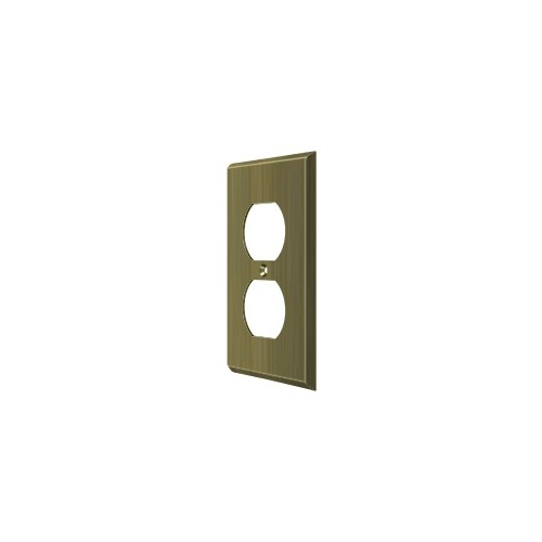 Deltana SWP4752U5 Switch Plate Cover 2 Receptacle Antique Brass