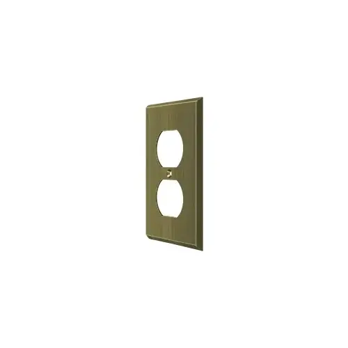 Deltana SWP4752U5 Switch Plate, Double Outlet in Antique Brass