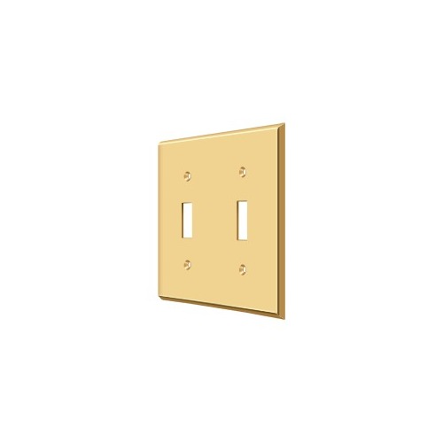 Switch Plate Cover 2 Toggle Lifetime Polished Brass