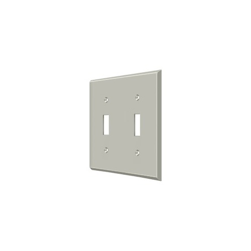 Switch Plate; Double Standard; Satin Nickel Finish