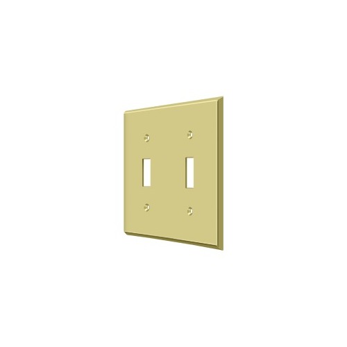 Switch Plate; Double Standard; Bright Brass Finish