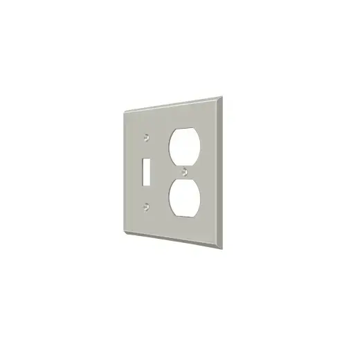 Switch Plate Cover 1 Toggle & 2 Receptacle Brushed Nickel