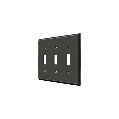 Switch Plate Cover 3 Toggle Oil Rubbed Bronze