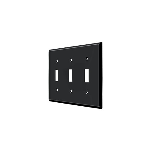 Switch Plate, Triple Standard in Paint Black