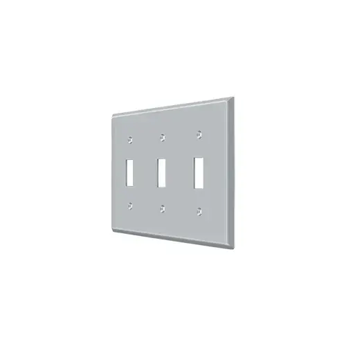 Switch Plate, Triple Standard in Brushed Chrome