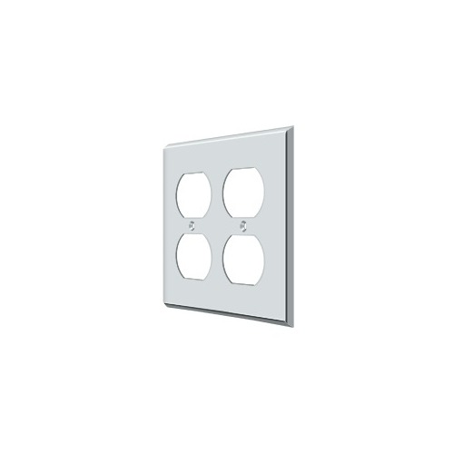 Switch Plate; Quadruple Outlet; Bright Chrome Finish